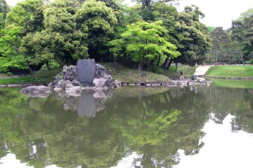 A pond is a traditional element of Japanese garden