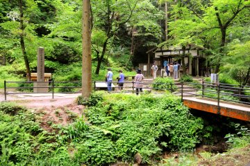 Just outside the entrance to the mine, which is located in a lovely forest.