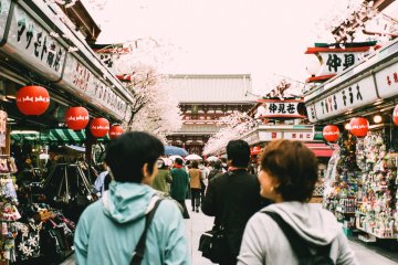 Charming Nakamise Shopping Street is filled with fun traditional souvenirs and snacks