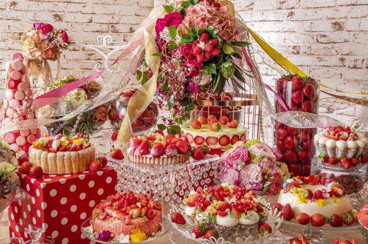 Strawberry desserts as far as the eye can see