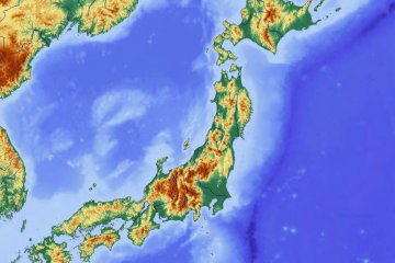 Physical map of Japan