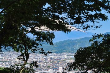 First view of Mt. Fuji along the trail