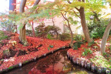 Oyaken Garden fall reflections