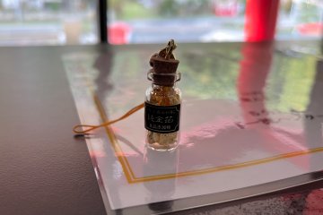 Edible gold leaf is one of the souvenirs for sale at the gift shop