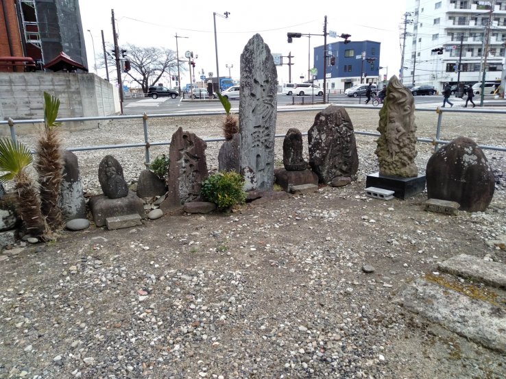 Stone monuments at the Kannon temple