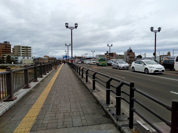 Looking north over Hirose Bridge towards Kawaramachi