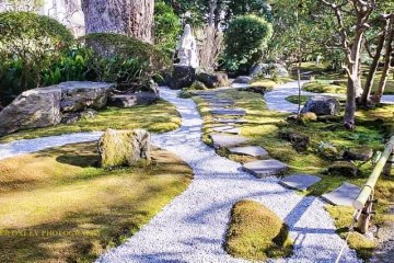 Front garden with statue of Kannon ( center top)