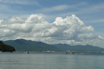 View of sea from Tsutsumigaura Beach