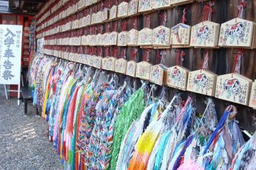 Ema and paper cranes at Fushimi Inari Taisha