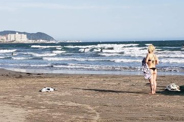 Contemplating a swim