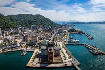 The historic port of Moji from the Mojiko Retro Observation Room