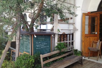 Front of café