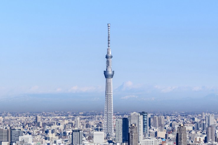 Tokyo Skytree towering above the city