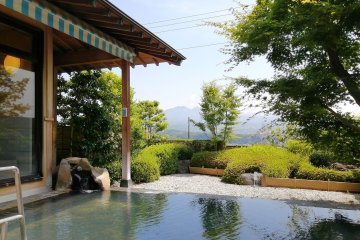 Relax in a hot spring encircled by Yamanashi's nature