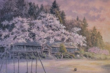 Traditional wooden school building