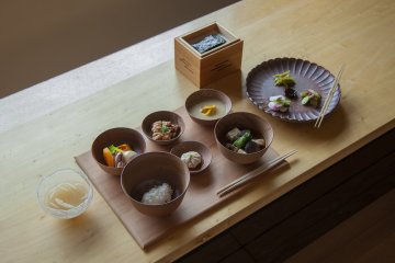 A shojin breakfast made with seasonal ingredients
