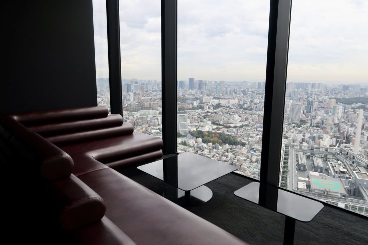 A 46th floor lounge area with surreal views