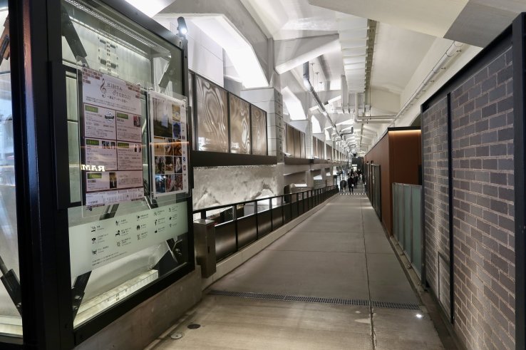 Shop under train tracks!