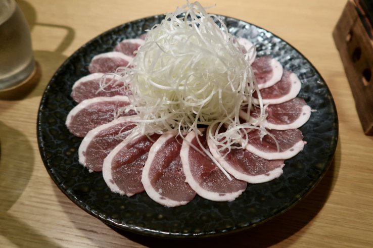 Thinly sliced duck for shabu shabu