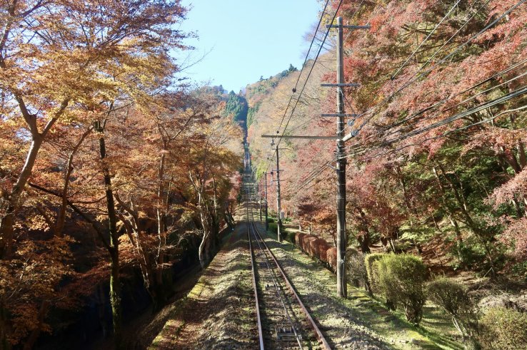 A cable car ride through a colorful landscape