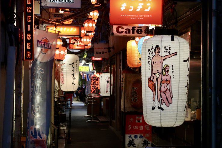A lantern-lit alleyway