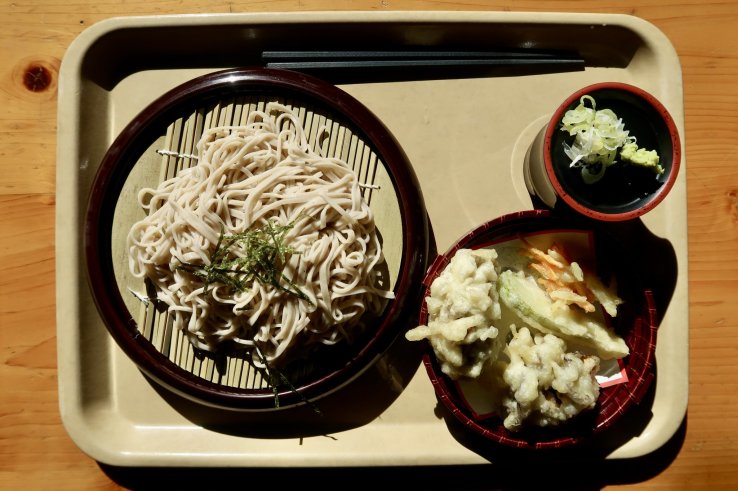 Soba with local vegetable tempura