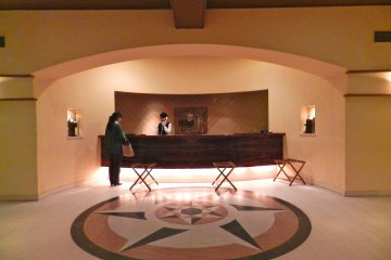 The sweeping, marble-floored lobby.