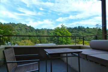 Terrace on a mountain side room.