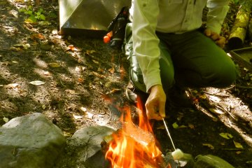 Roasting marshmallows.