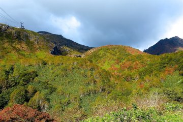 Dark heavy clouds over the mountain
