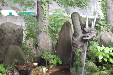 Purify yourself with water from this fierce-looking creature