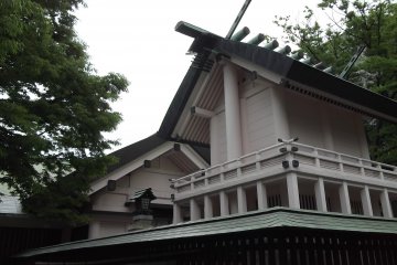 The buildings are a distinctive white, with a distinctive architectural style