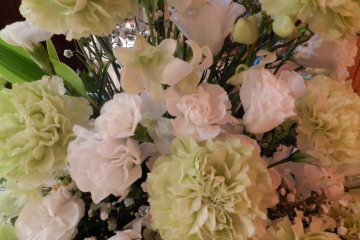 Fresh flowers are brought in daily.