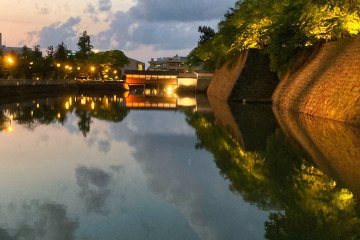 Fukui Casstle ruins at night