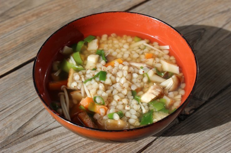 Traditional Sobagome zousui porridge from Tokushima's Nishi-Awa region