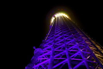 Tokyo Skytree tower in purple