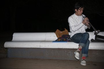 A young trumpet player