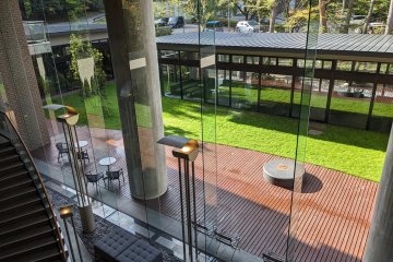 View of the inner courtyard from the second floor (where the public bath is located)