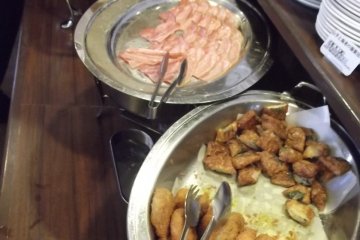 <p>The breakfast buffet</p>