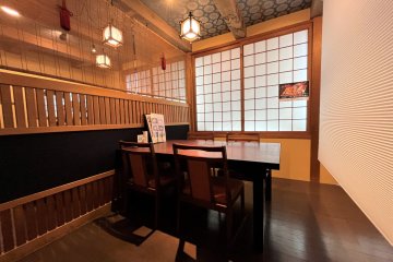 booths for eating (with seats)