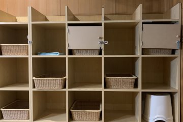 Clothing storage at the hot spring baths