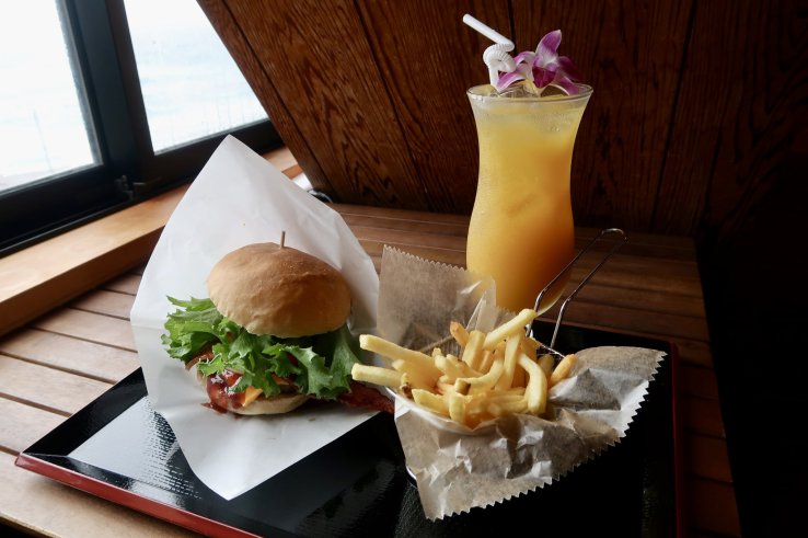 `AILANA burger, fries and mango juice