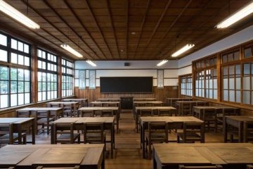 Restored elementary school classroom