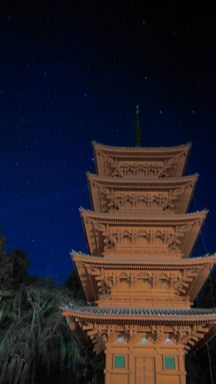 Pagoda of Kuon-ji before morning prayers