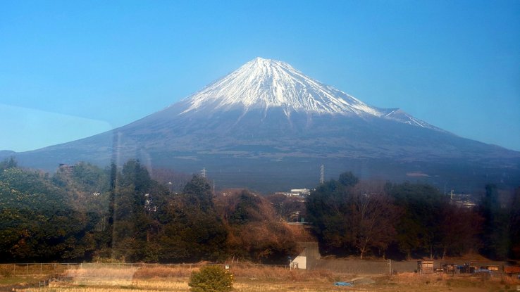 Mt Fuji from a Fujikawa train