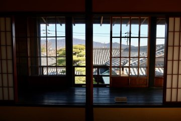 Mountain view from window on the second floor