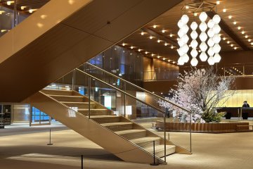Modern and Japanese aesthetic in the hotel lobby