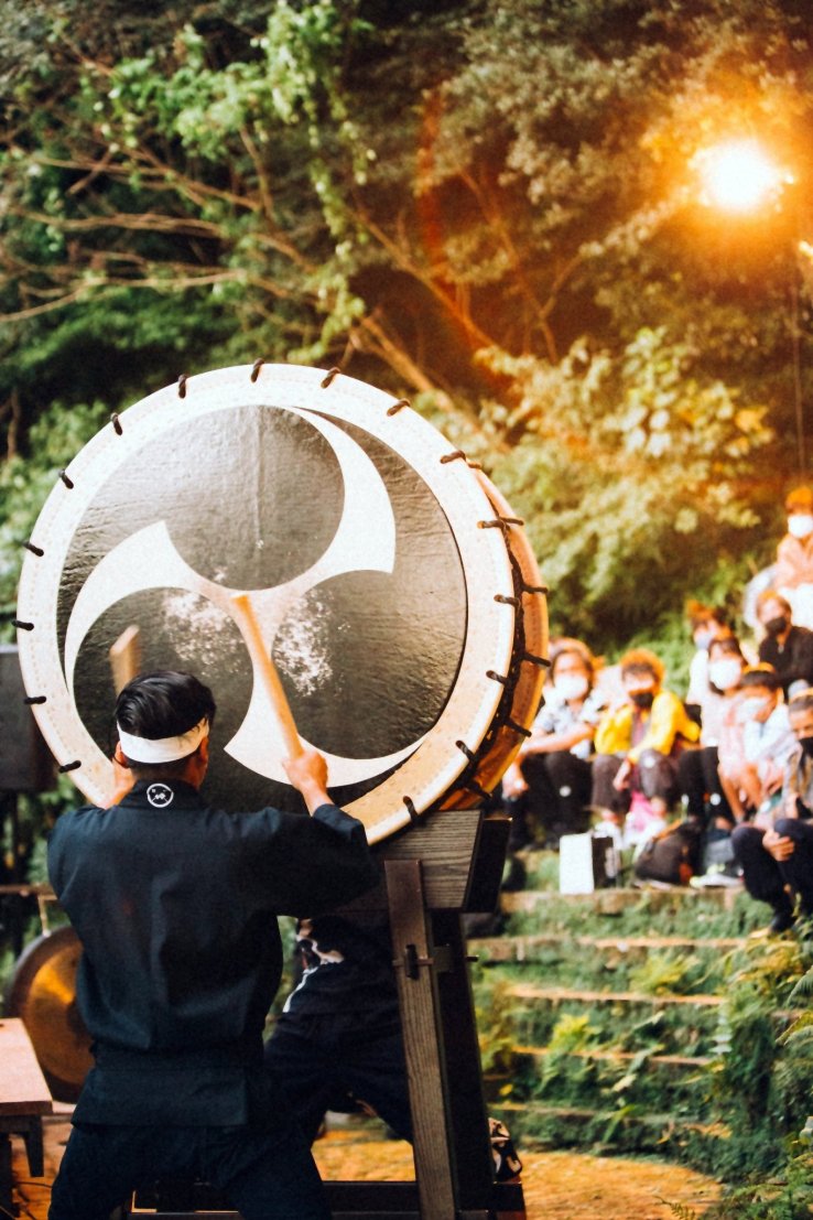 Taiko performer during an open-air concert