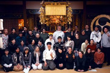 Yuranza artists in residence and audience at Kakurinbo