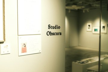 A studio space showcasing photography
